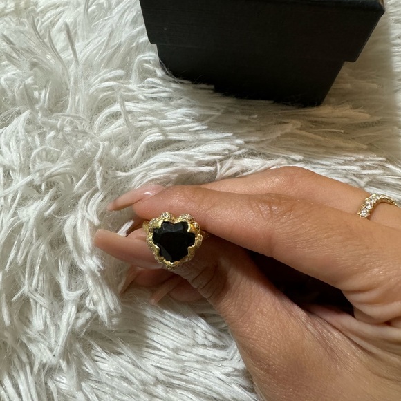 LOGAN HOLLOWELL ONE OF A KIND QUEEN RING ONYX HEART - Picture 7 of 13